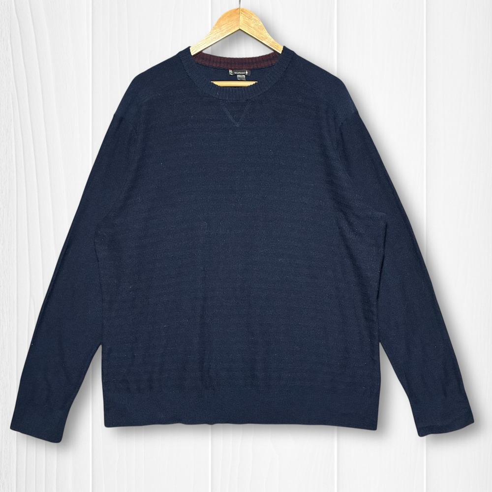 Smartwool Merino Wool Blend Crewneck Sweater Navy Blue Men's XL